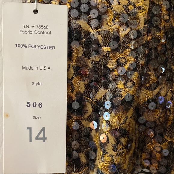 Farinae Collections Leopard Print bustier with sequins. Zipper back New Size 14 - Picture 5 of 6